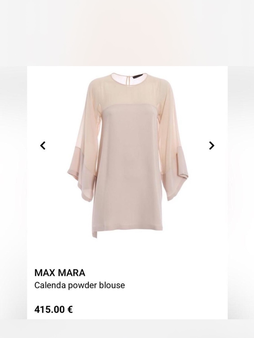 Max Mara Calenda Powder blouse L